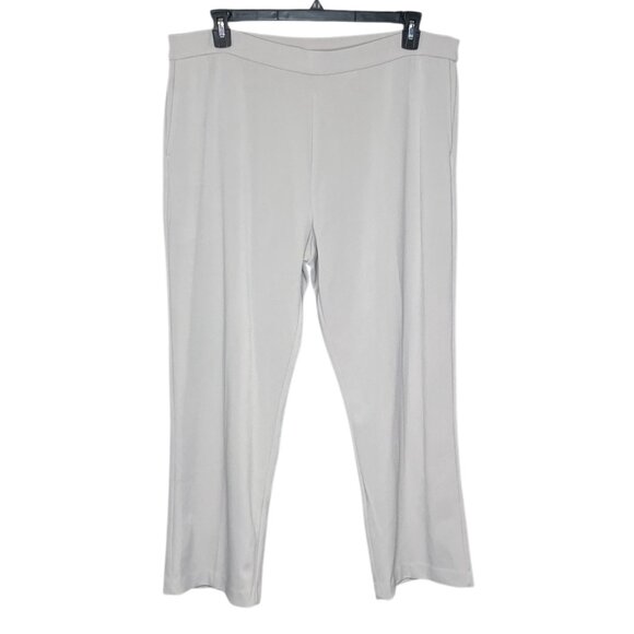 Susan Graver Women's Tall XL XLT LK Fusion Pull-On‎ Crop Pants Sandstone Beige - Picture 3 of 6